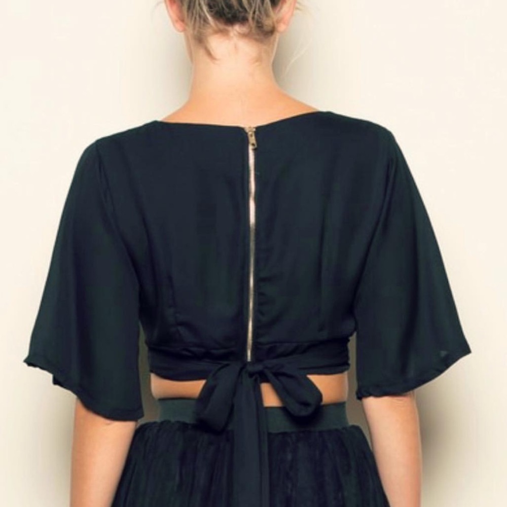 Black Crop Top - Picture 2 of 2
